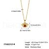 Vintage Stainless Steel Pave Synthetic Stone Eye Pendant Necklaces IT1199-1-2