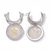 Natural Quartz Crystal Connector Charms G-G983-02P-07-2
