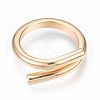 Brass Wire Wrap Open Cuff Ring for Women RJEW-T001-95G-1