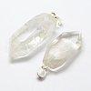 Natural Quartz Crystal Pendants G-F463-17S-2