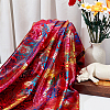 Phoenix Flower Pattern Bronzing Polyester Fabric DIY-WH0032-98B-4