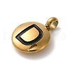 304 Stainless Steel Black Enamel Charms STAS-R009-01G-D-2