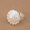Flower Alloy Pendant Necklace & Stud Earring & Ring & Cuff Bangles Sets FS-WGC2EA1-01-3