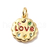 Rack Plating Brass Micro Pave Cubic Zirconia Pendants KK-M230-36G-2