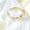 Brass Micro Pave Cubic Zirconia Open Cuff Rings for Women RJEW-F179-03G-4