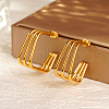 Fashionable Stainless Steel Multi-layer Square Stud Earrings EZ9487-2