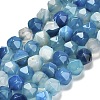Dyed Natural Banded Agate Beads Strands G-G203-08B-2