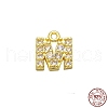 Real 18K Gold Plated 925 Sterling Silver Micro Pave Clear Cubic Zirconia Charms STER-P054-10G-M-1