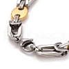 Vacuum Plating 304 Stainless Steel Oval Link Chains Necklace STAS-E160-20GP-3