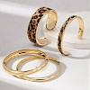 4Pcs 4 Styles Alloy Faux Leather Bangles FS-WG3D732-01-3