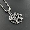 Stainless Steel Punk Skull Pentagram Pendant Necklaces for Men's Jewelry WZ8704-2