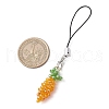 Carrot Glass Seed Beaded Mobile Straps HJEW-MZ00224-3