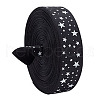   25 Yards Polyester Star Print Grosgrain Ribbon OCOR-PH0004-09-8