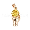 Brass Micro Pave Cubic Zirconia Pendants KK-E795-02KCG-1