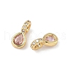 Brass Micro Pave Cubic Zirconia Charms KK-Q039-04C-G-2