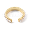 Plastic Pearl Beaded Open Cuff Ring RJEW-C058-03G-3