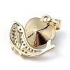 Real 18K Gold Plated Rack Plating Brass Micro Pave Cubic Zirconia Pendants KK-C015-28G-17-3