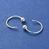 999 Fine Silver Pull Through Earrings EJEW-P296-26A-S-2