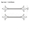 304 Stainless Steel Clear Cubic Zirconia Nipple Rings WG434B5-06-1