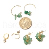 3 Pairs 3 Style Natural Green Aventurine Chips Beaded Cluster Dangle Stud & Leverback Earrings EJEW-JE04895-05-3
