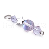 6Pcs 6 Colors Glass Round Bicone & Brass Star Beaded Connector Charms PALLOY-JF03458-02-4