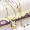 Shell Pearl Polygon Pendant Necklaces NJEW-K255-11G-2