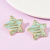 304 Stainless Steel Enamel Star Stud Earrings STAS-D368-04G-5