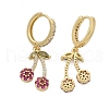Brass Cubic Zirconia Hoop Earrings EJEW-R016-16G-2
