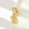 Brass Micro Pave Clear Cubic Zirconia Hoop Earrings EJEW-D311-079G-3