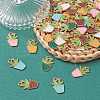 60Pcs 6 Colors Alloy Enamel Pendants ENAM-CJ0004-62-5