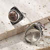 Natural Rhodonite Adjustable Rings G-P560-03AS-15-2