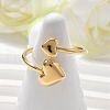 304 Stainless Steel Heart Cuff Rings for Women RJEW-A063-01D-G-4