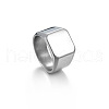 Square Stainless Steel Finger Rings WGB1DFB-23-2