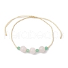 Round Natural Malaysia Jade & Rose Quartz Beaded Necklace & Bracelet & Dangle Earring Sets SJEW-JS01333-6