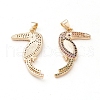 Brass Micro Pave Cubic Zirconia Pendants ZIRC-L093-35G-2