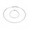 304 Stainless Steel Choker Necklaces and Bangles Jewelry Sets SJEW-L144-A03-P-1