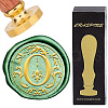 Brass Wax Seal Stamps with Wood Handle AJEW-WH0412-0248-1