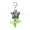 Flower Transparent Acrylic & Glass Pendant Decorations HJEW-JM03272-01-3