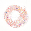 Transparent Electroplate Glass Beads Strands GLAA-K064-05A-01D-2
