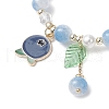 Synthetic Moonstone & Glass Round Beaded Stretch Bracelets BJEW-JB11858-02-3
