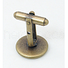 Antique Bronze Brass Cuff Button X-KK-E063-AB-NF-3