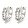 Rack Plating Brass Micro Pave Cubic Zirconia Hoop Earring Findings EJEW-C102-21A-P-1