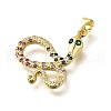 Brass Micro Pave Cubic Zirconia Pendants KK-Q066-08A-G-2