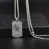 Rectangle with Constellation Alloy Pendant 316L Surgical Stainless Steel Chain Necklaces WG3A89F-06-2
