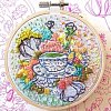 DIY Flower & Cup Pattern Embroidery Starter Kit DIY-C038-06-1