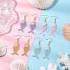 Fishbone Glass Seed Beads Dangle Earrings EJEW-MZ00439-2