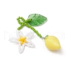 Resin & Handmade Glass Seed Beaded Flower Lemon Big Pendants PALLOY-MZ00771-01-3
