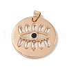 Brass Micro Pave Cubic Zirconia Pendants KK-P273-03KCG-1