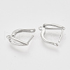 Brass Hoop Earring Findings with Latch Back Closure KK-T048-020P-NF-3