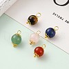 Natural Lapis Lazuli & Red Agate & Green Aventurine & Rose Quartz & Tiger Eye Pendants X-PALLOY-JF00580-5